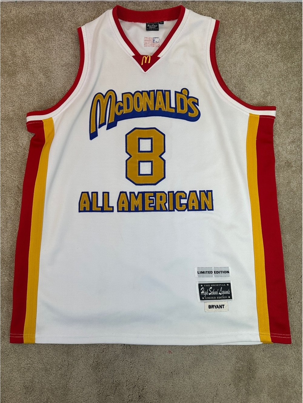 High School Legends Kobe Bryant Sz 52 McDonald’s All American Jersey LE White